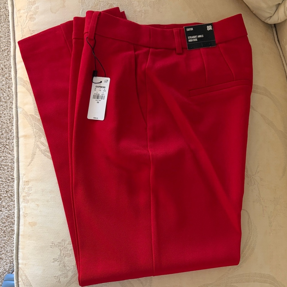 Express Vivid Red Ankle Pants